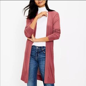 LOFT Ribbed Open Cardigan